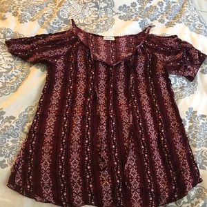 Burgundy lightweight blouse